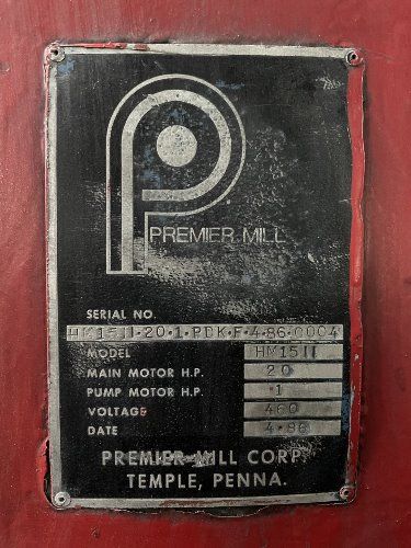 Premier 460 Volt Hm15ii Dual Chamber Media Mill - Hm15ii