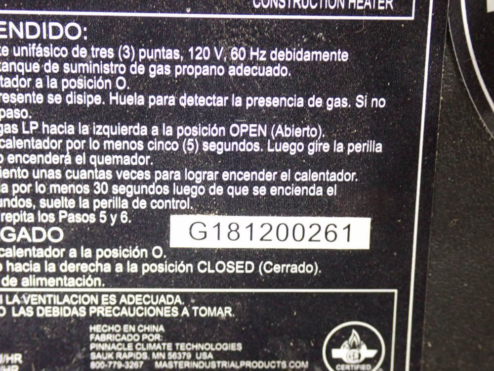 Master Propane Gas Heater