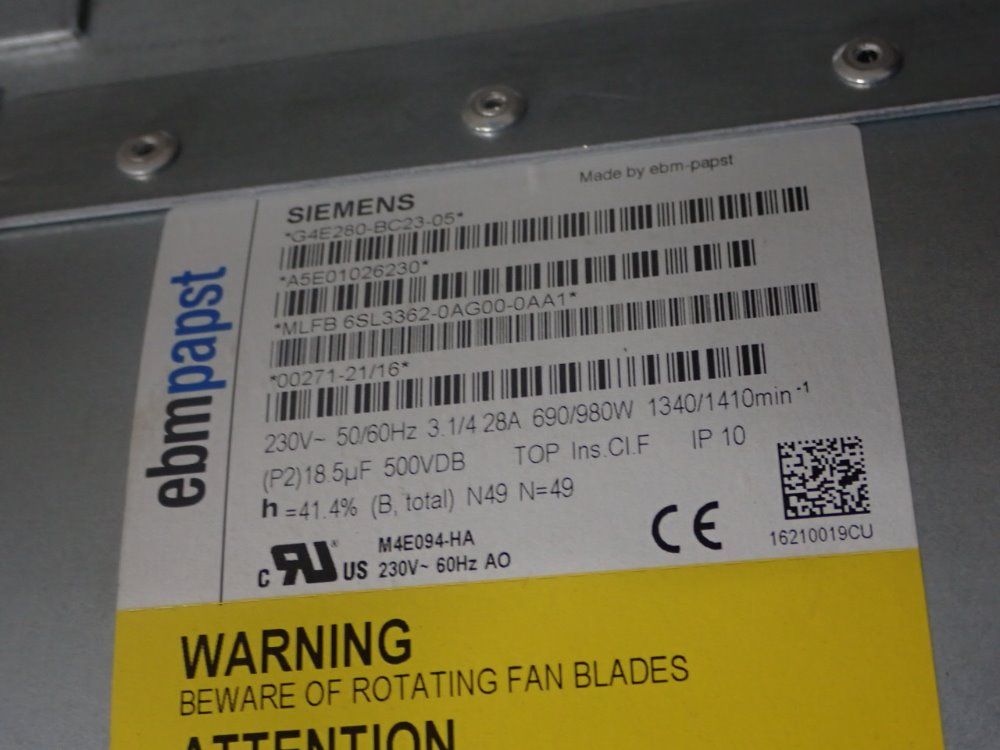 Siemens/ebmpapst Blower