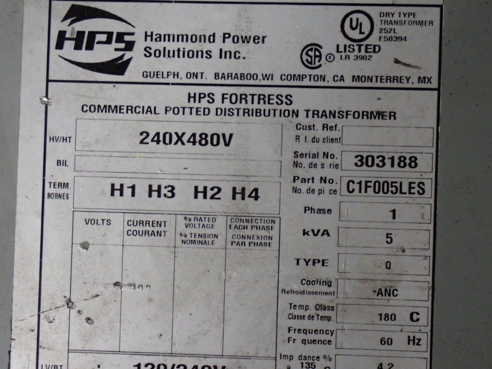 Hammond Power Solutions Transformer