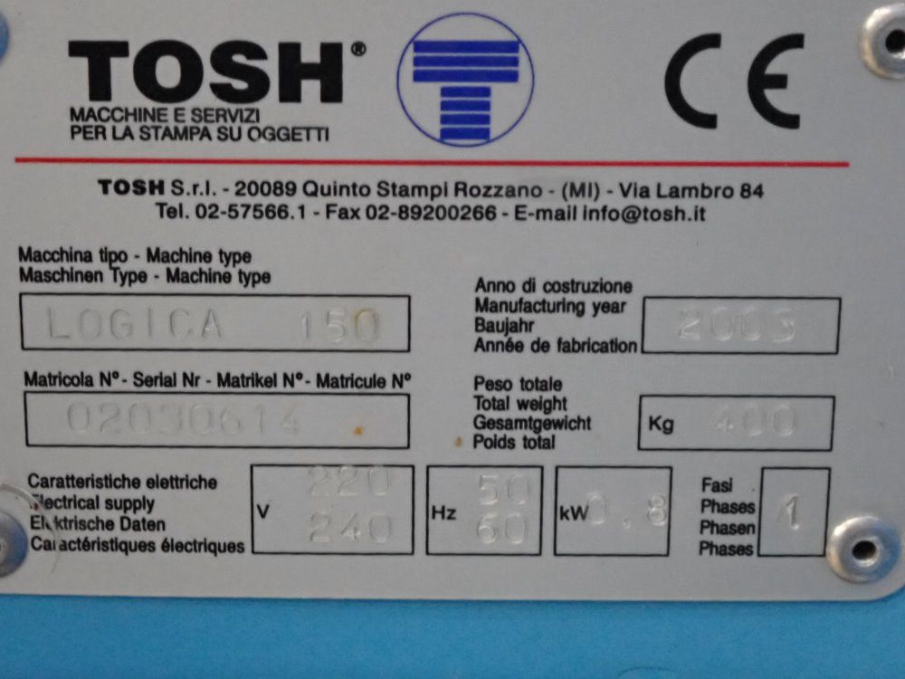 Tosh Pad Printer - Logica 150