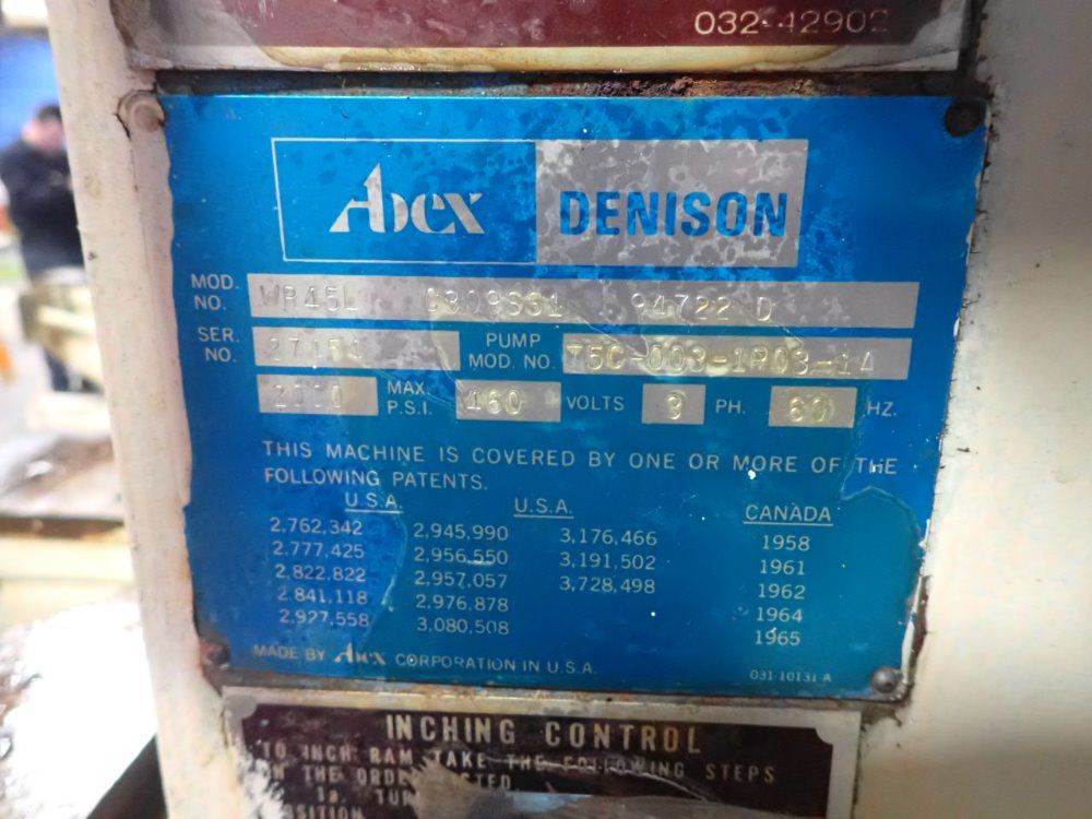 Denison/multipress/adex Hydraulic Press