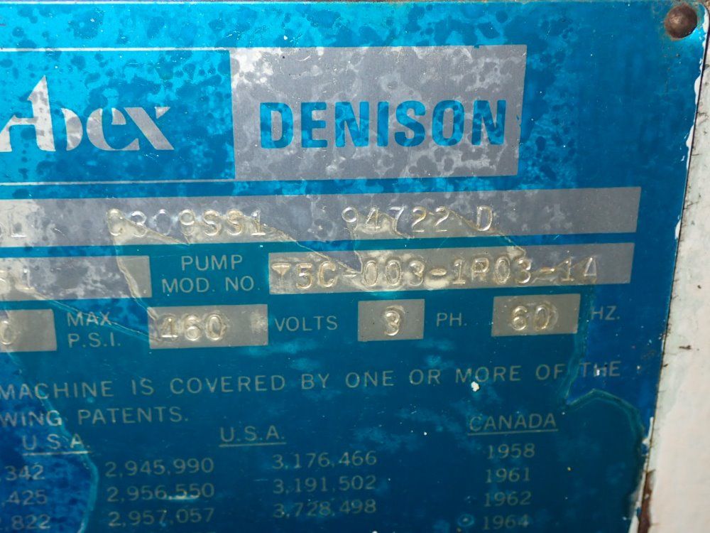 Denison/multipress/adex Hydraulic Press