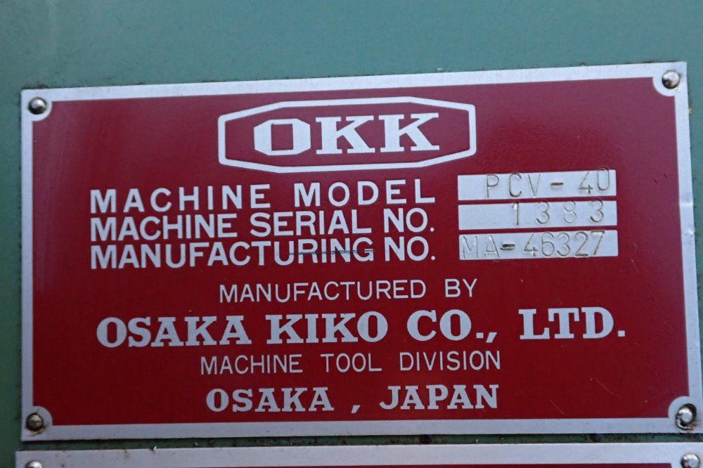 Okk 16" X 28 1/2" Pcv-40 Cnc Vmc - Pcv-40