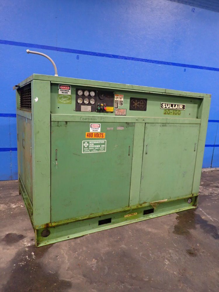 Sullair 100 Hp 20-100l Acac 24kt Air Compressor - 20-100l Acac 24kt