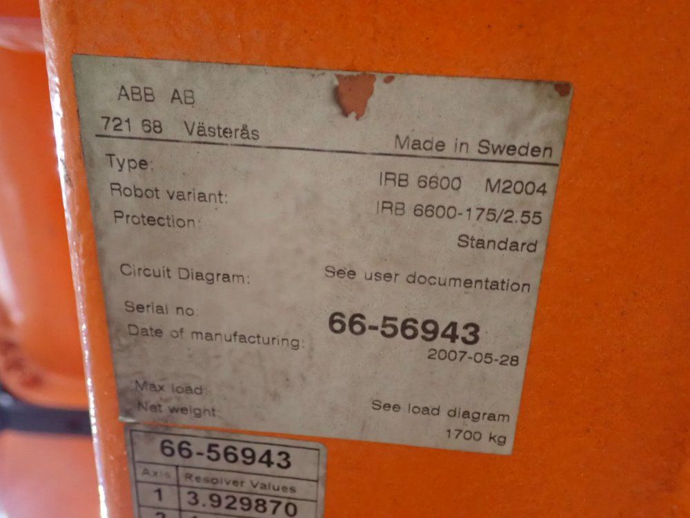 Abb Irb6600 M2004 Robot - Irb6600 M2004