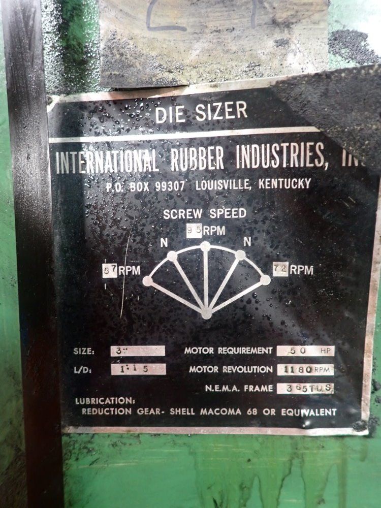 International Rubber Industries Rubber Extruder