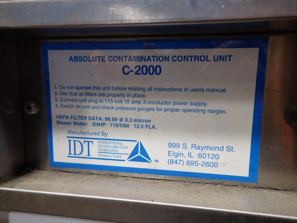 Itd/international Decontamination Technology Absolute Contamination Control Unit