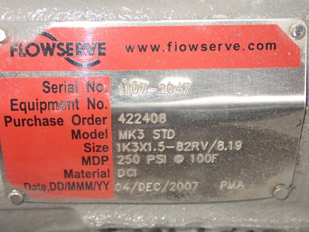 Flowserve/durco Pump - Mk3 Std