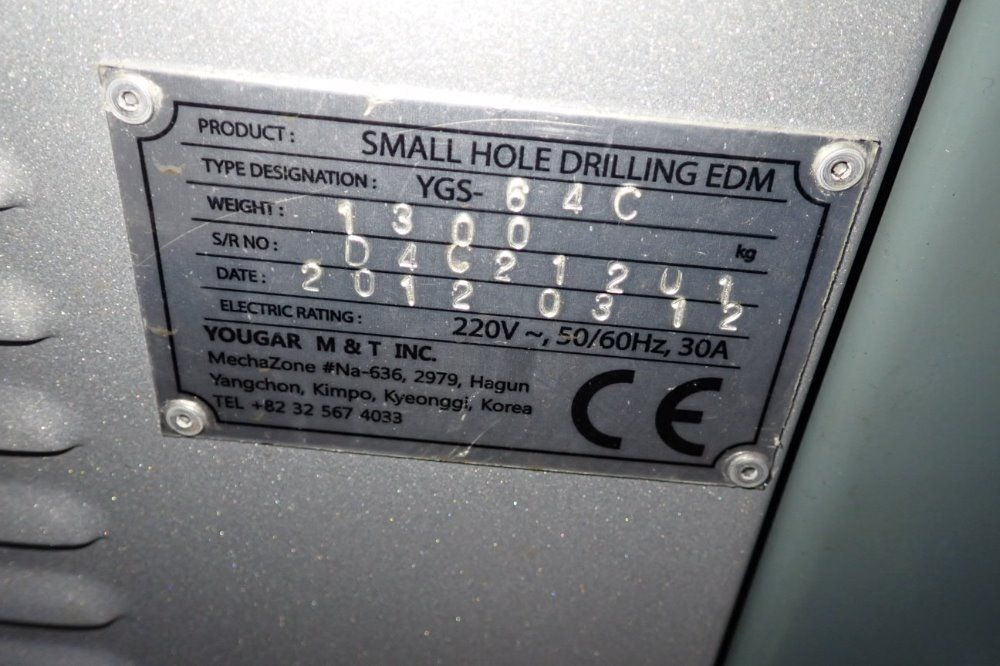 Yougar M & T Inc 34" Throat Ygs-64c Edm / Small Hole Drilling Machine - Ygs-64c