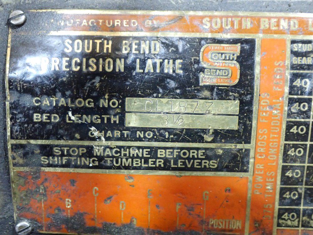 South Bend 6x20 Lathe - Cl1877