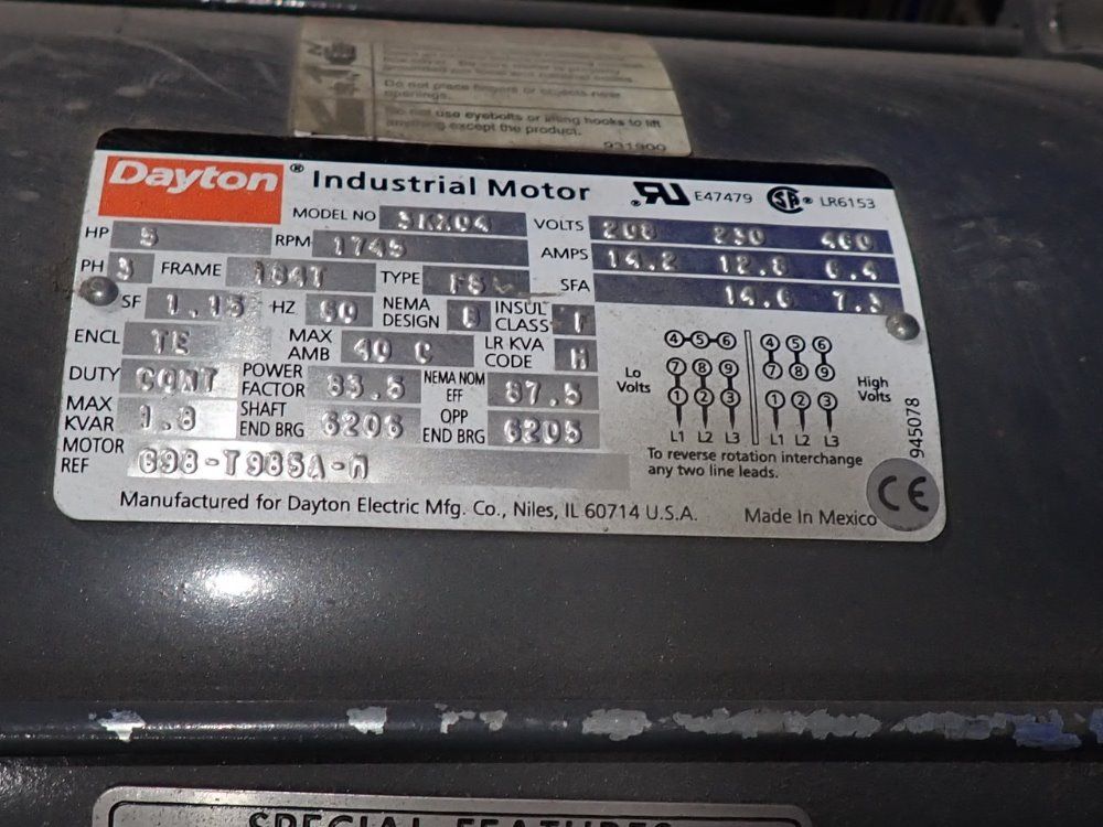Dayton 5 Hp Air Compressor - 3z966b