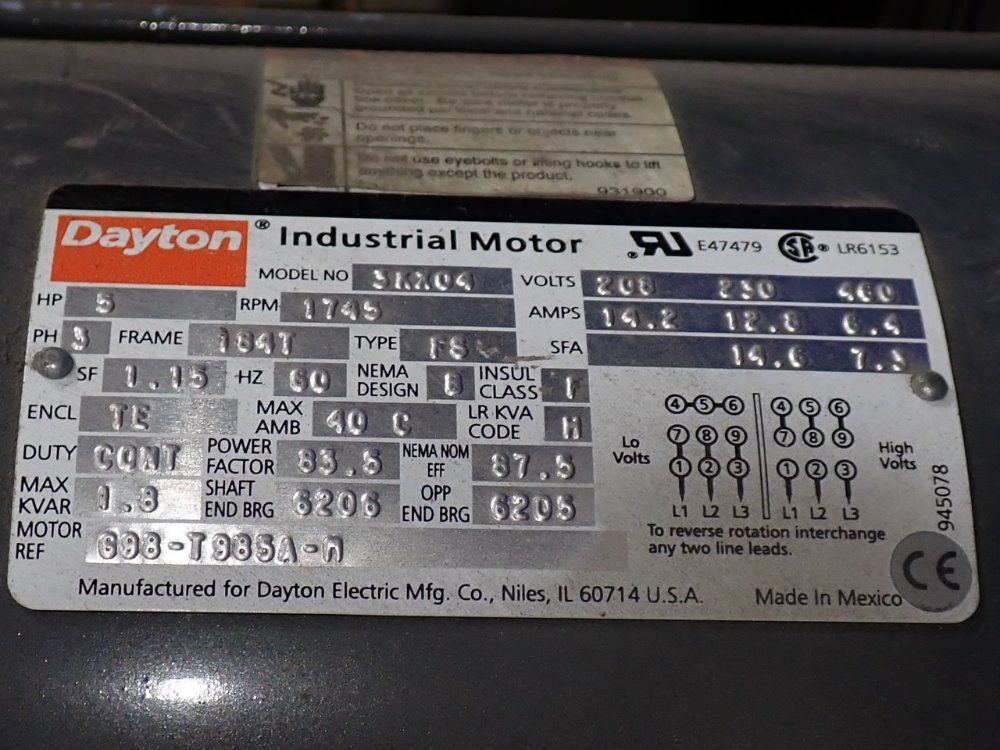 Dayton 5 Hp Air Compressor - 3z966b