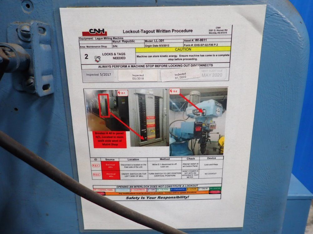 Lagun 58x11 Vertical Milling Machine - Ftv-4