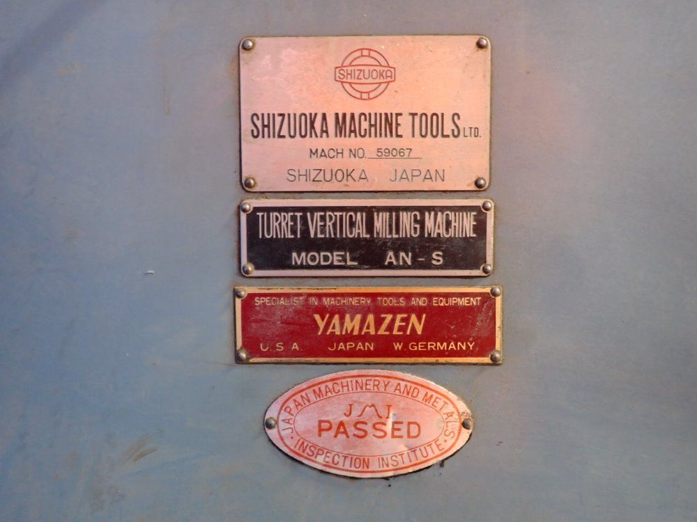 Shizuoka Machine Tools 52" X 11" Bed Vertical Milling Machine - An-s