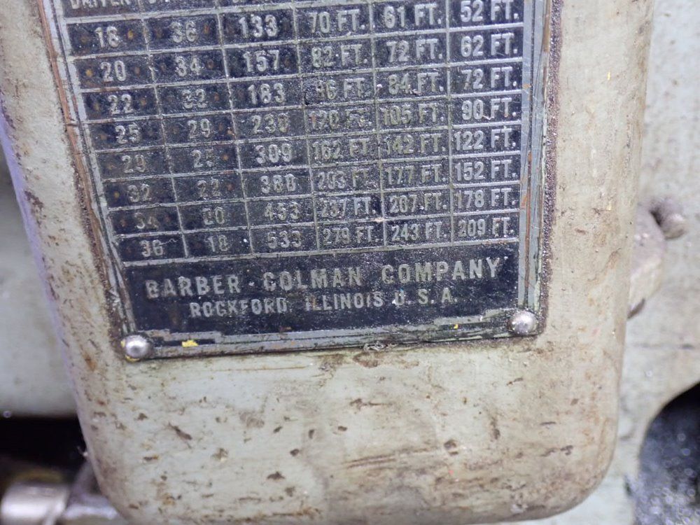 Barber Colman No. 3 Gear Hobbing Machine - No. 3