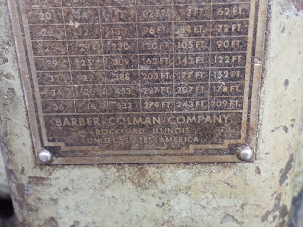 Barber Colman Barber Colman No 3 Gear Hobbing Machine