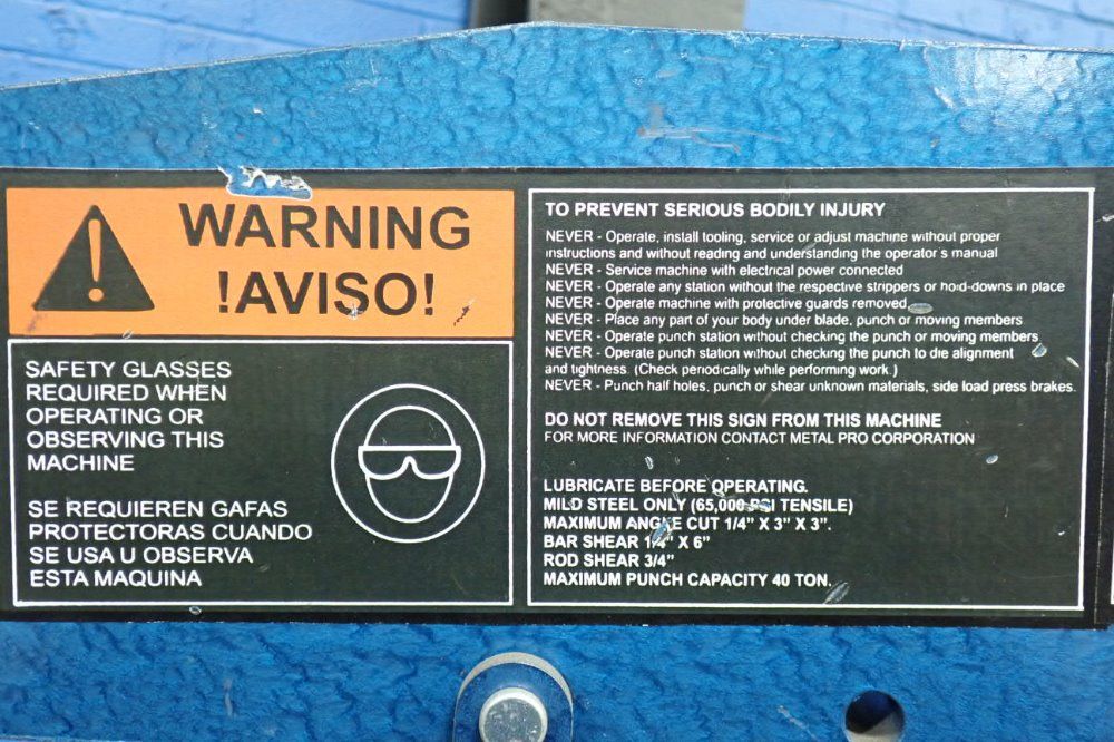 Metal Pro 40 Ton Iron Worker - Metal Pro/mp4000