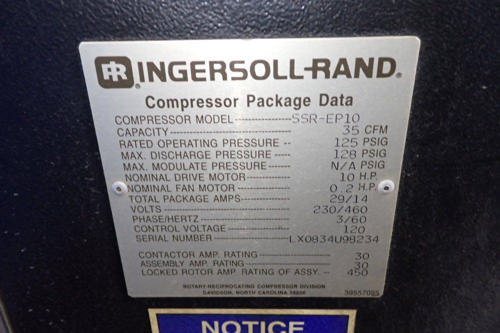 Ingersoll Rand Ssr-ep10 Compressor - Ssr-ep10