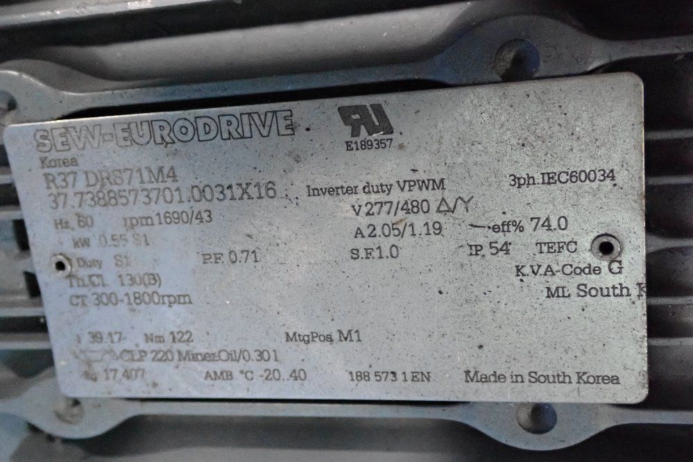 Sew Eurodrive 0.55kw Gear Drive - R37drs71m4