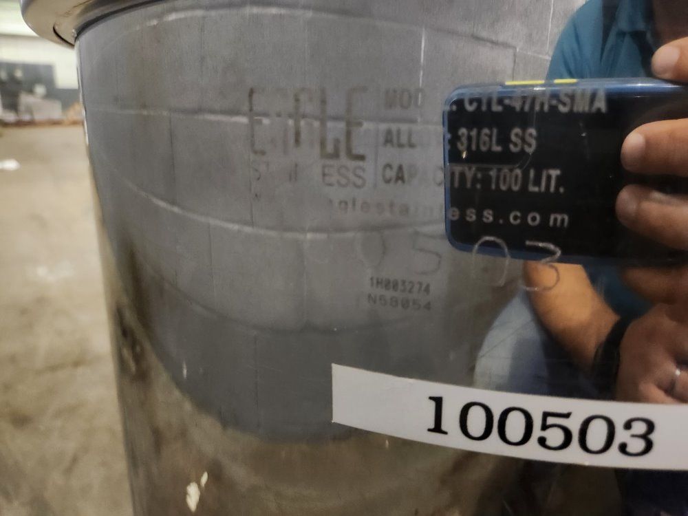 26 Gal Eagle Stainless Tank, Model Cth-47h-5ma, 316l S/s