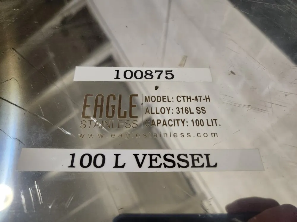 26 Gal Eagle Stainless Tank, Model Cth-47-h, 316l S/s