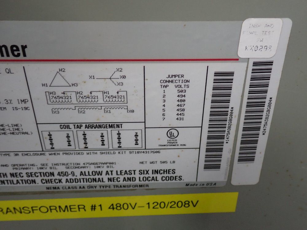 General Electric 75 Kva Transformer - 9t23b3874