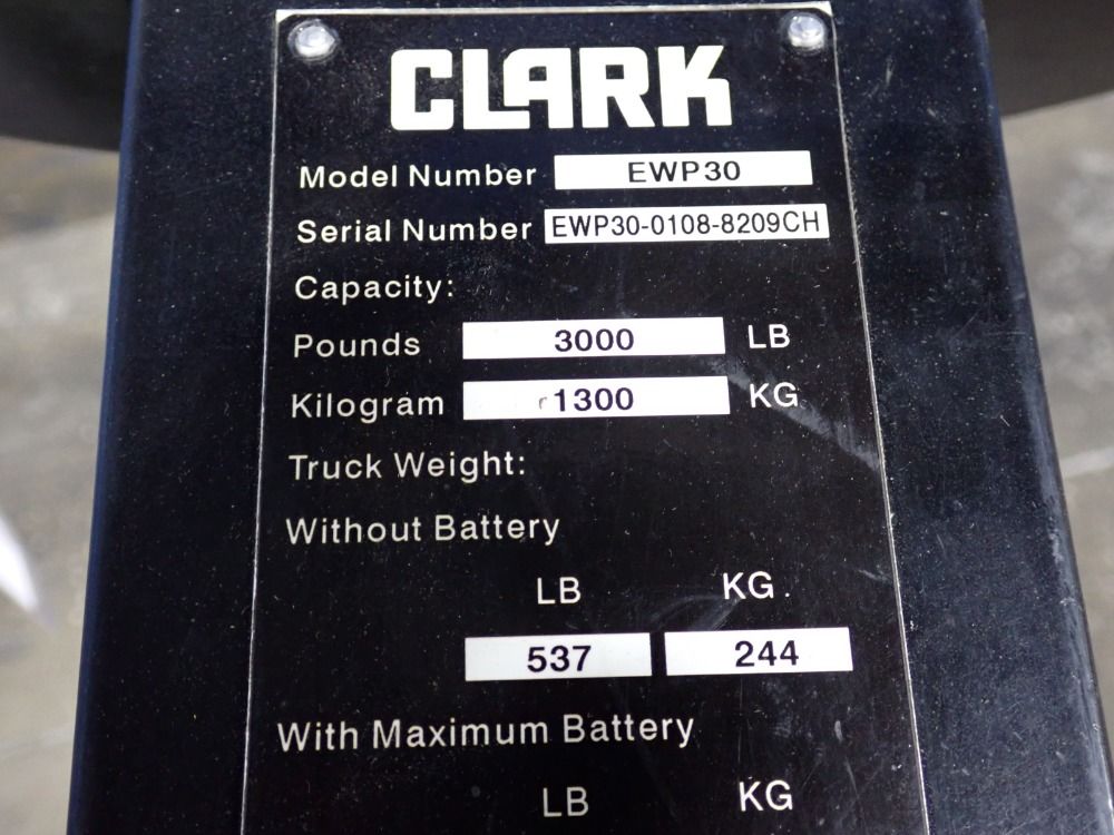 Clark 3000 Lbs Electric Pallet Jack - Ewp30