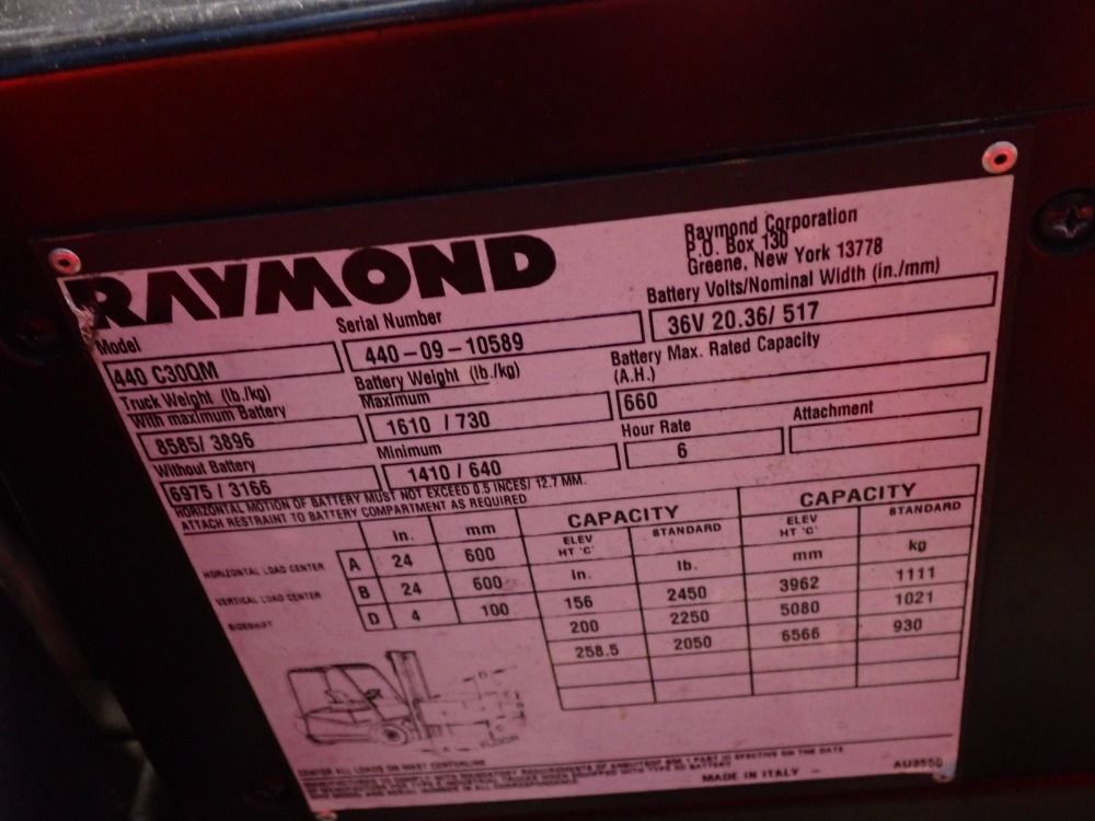 Raymond 2450 Lb Electric Forklift - 440 C30qm