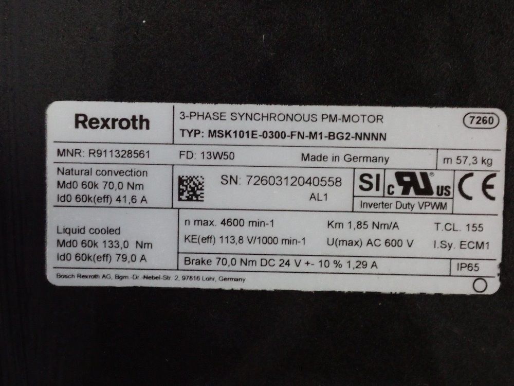 Rexroth Rexroth Msk101e0300fnm1bg2nnnn Servo Motor