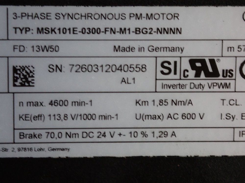Rexroth Rexroth Msk101e0300fnm1bg2nnnn Servo Motor