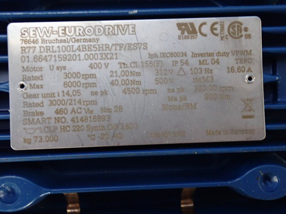 Sew Eurodrive Gear Drive - R77 Drl100l4be5hr/tf/es7s