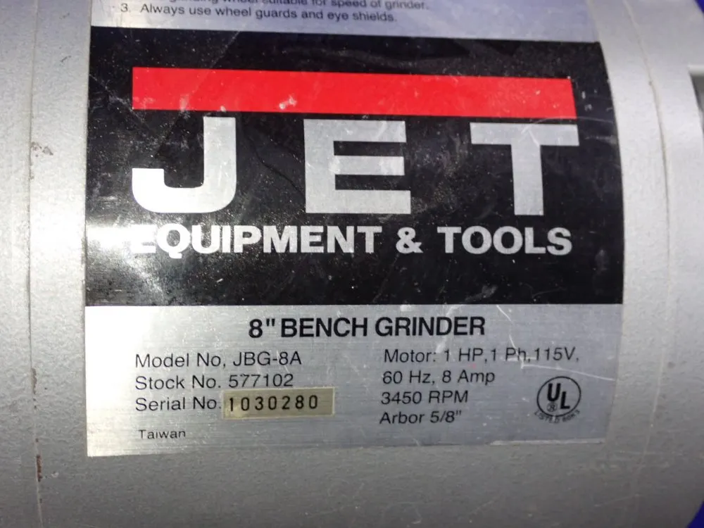 Jet 1 Hp Pedestal Grinder - Jbg-8a