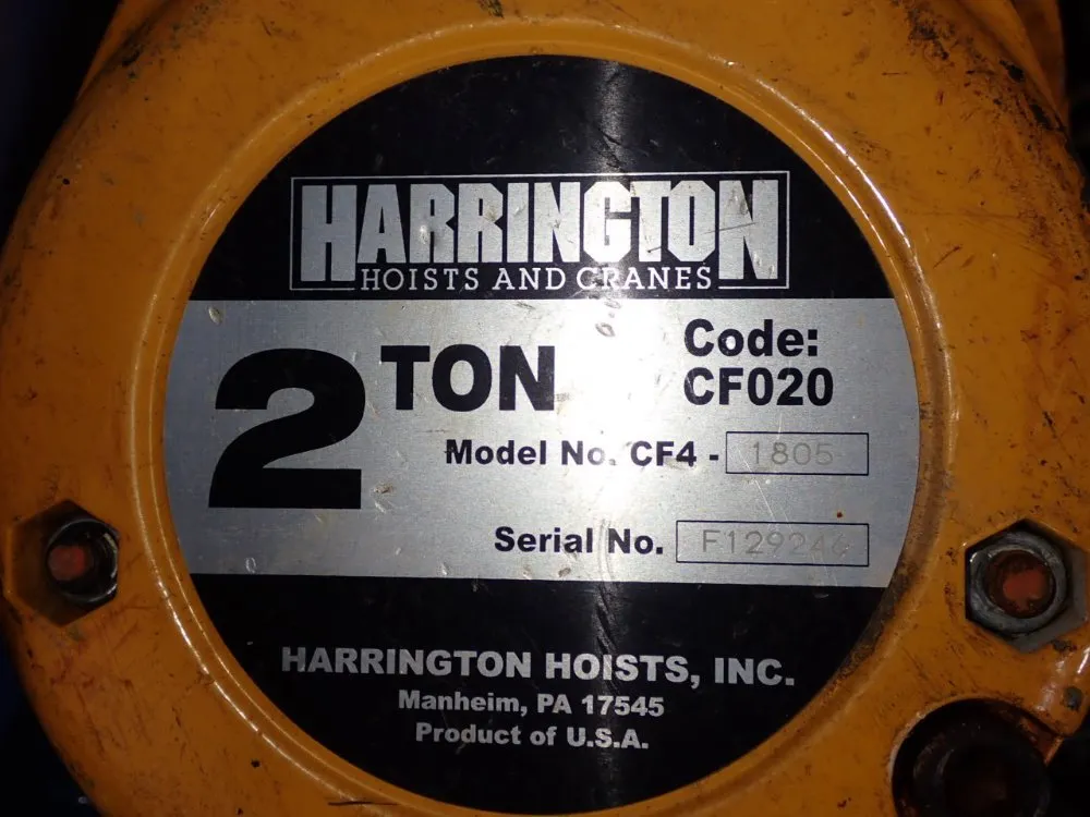Harrington 2 Ton Chain Hoist - Cf020