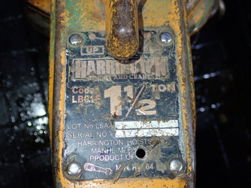 Harrington 1 1/2 Ton Chain Hoist - Lb015