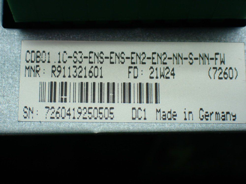 Rexroth Servo Drive Control Unit. Cdb01.1c-s3-ens-ens-en2-en2-nn-s-nn-fw - R911321601