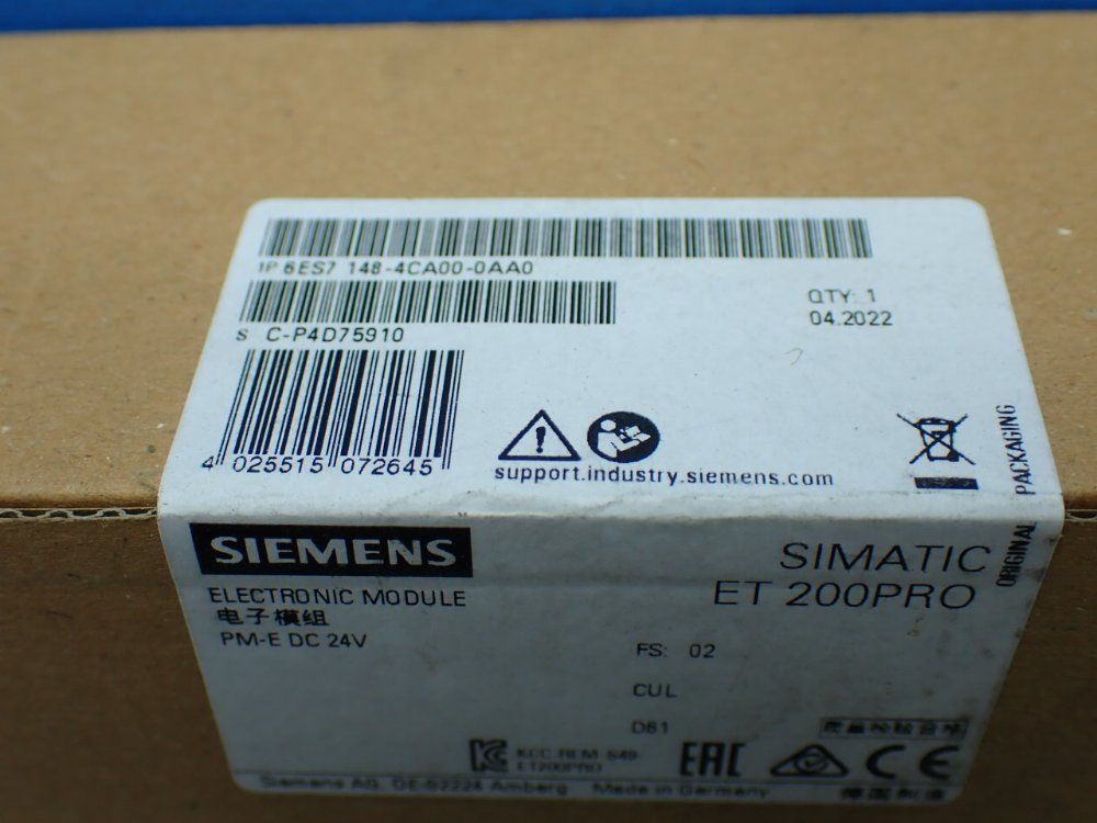 Siemens Simatic Et 200pro Power Module - 6es7 148-4ca00-0aa0