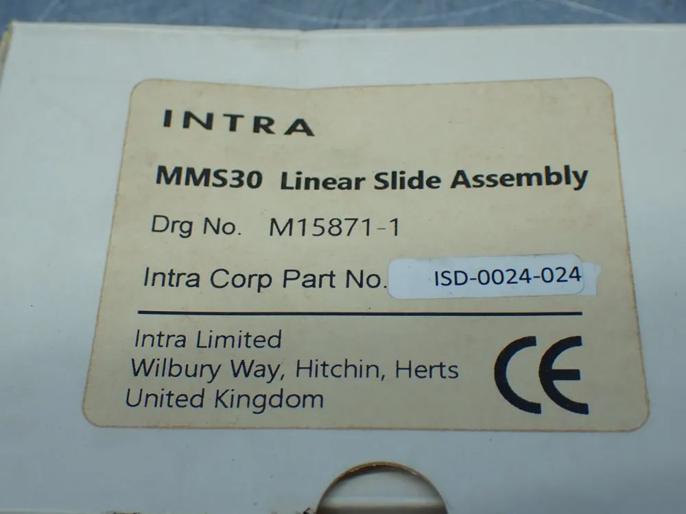 Intra Mms30 Linear Slide Assembly - M15871-1