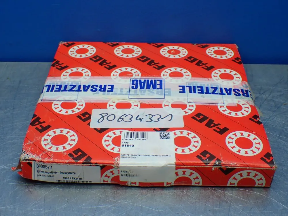 Fag Straight Bore, 200 Mm Id, 250 Mm Od, 24 Mm Width Radial/deep Groove Ball Bearing - 61840