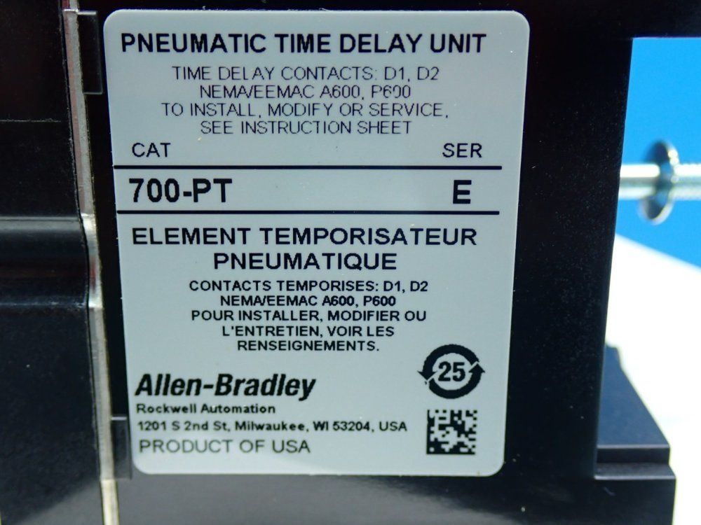 Allen Bradley Pneumatic Time-delay Relay - 700-pt