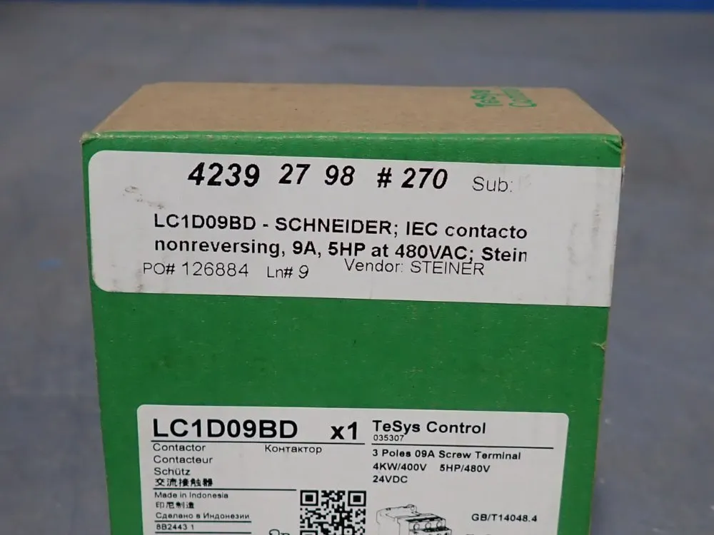 Schneider Contactor - Lc1d09bd
