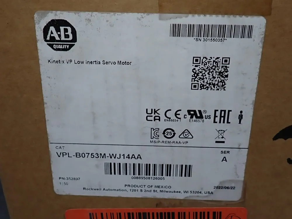 Allen Bradley Ac Servo Motor - Vpl-b0753m-wj14aa