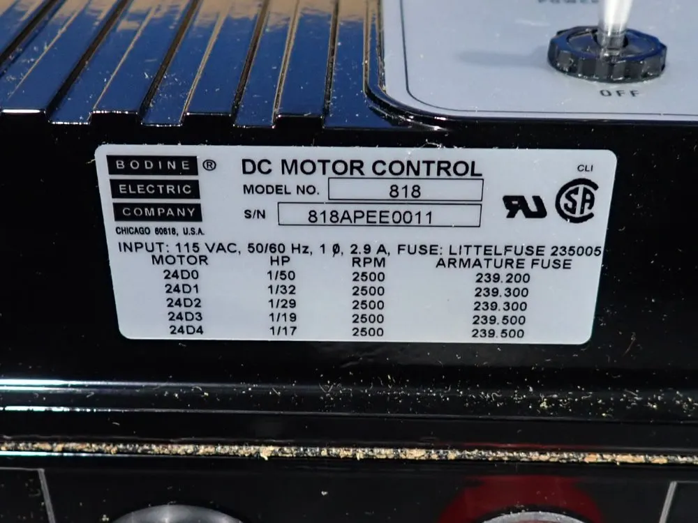 Bodine Electric Company Adjustable Speed / Torque Control - 818