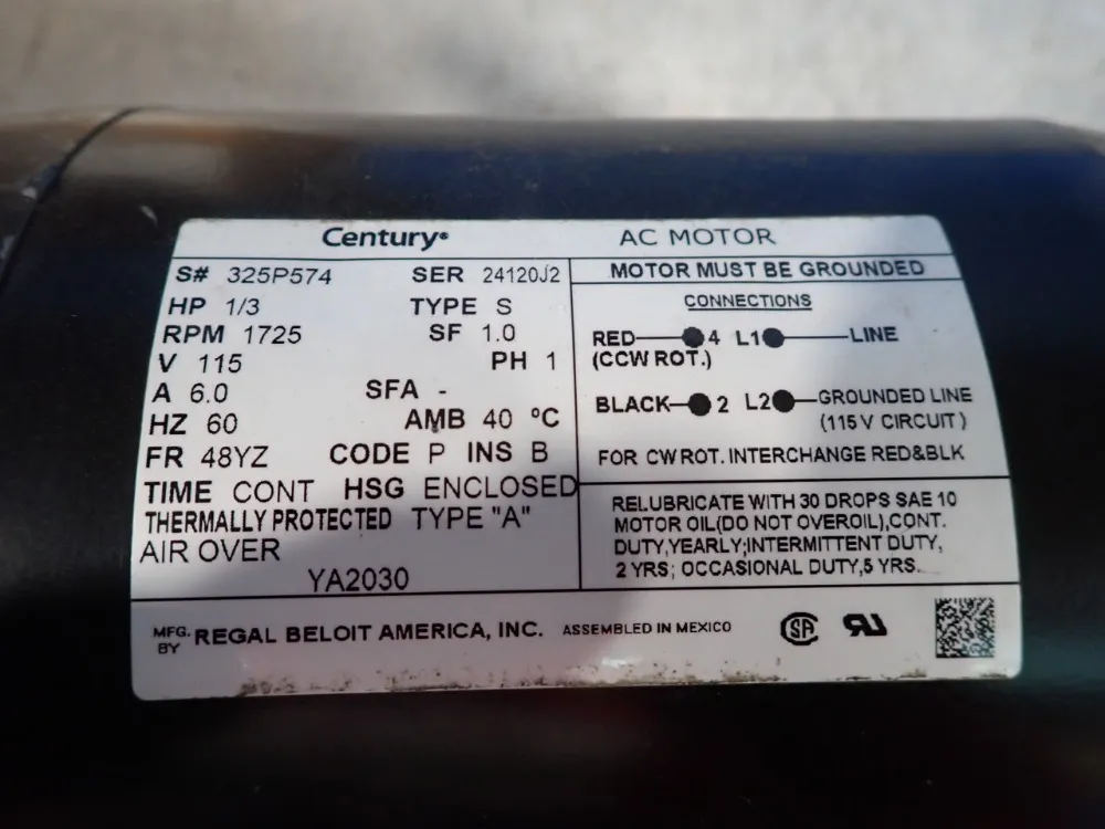 Century Fan Motor - Ya2030