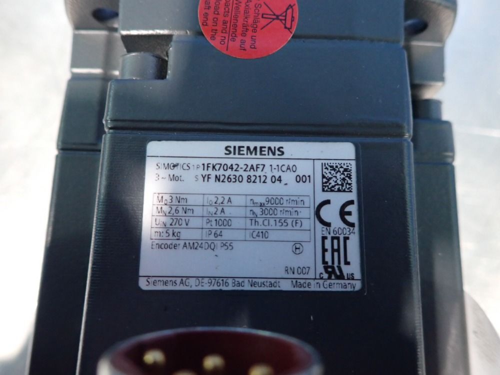 Siemens Ac Servo Motor - 1fk7042-2af71-1ca0