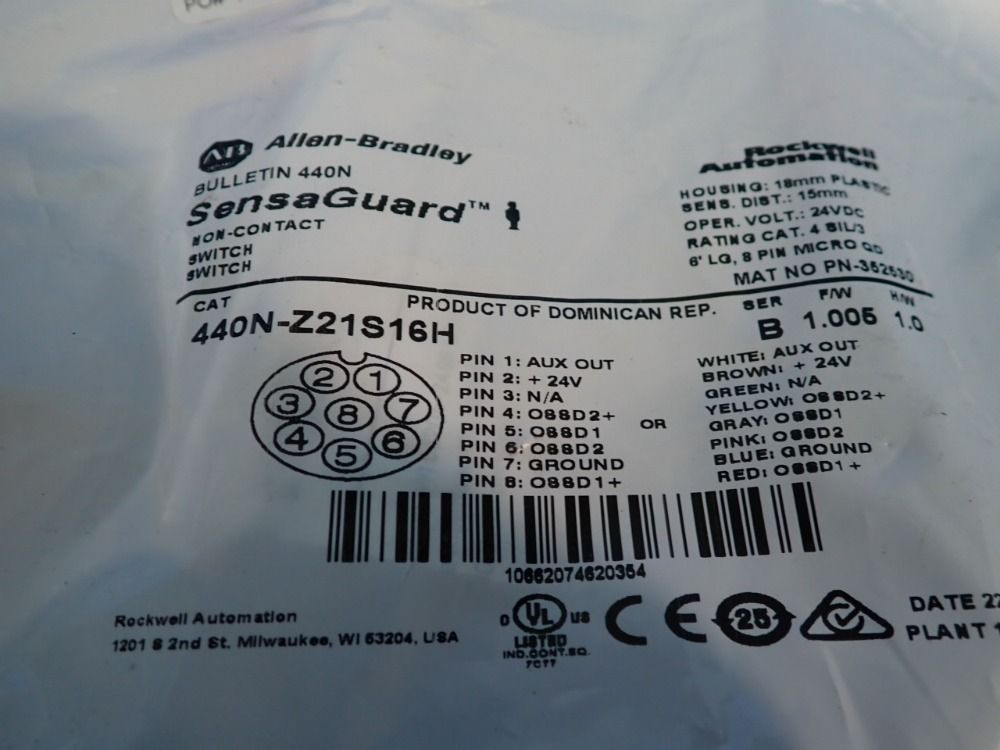 Allen Bradley Lot Of 6 Non Contact Switch - 440n-z21s16h