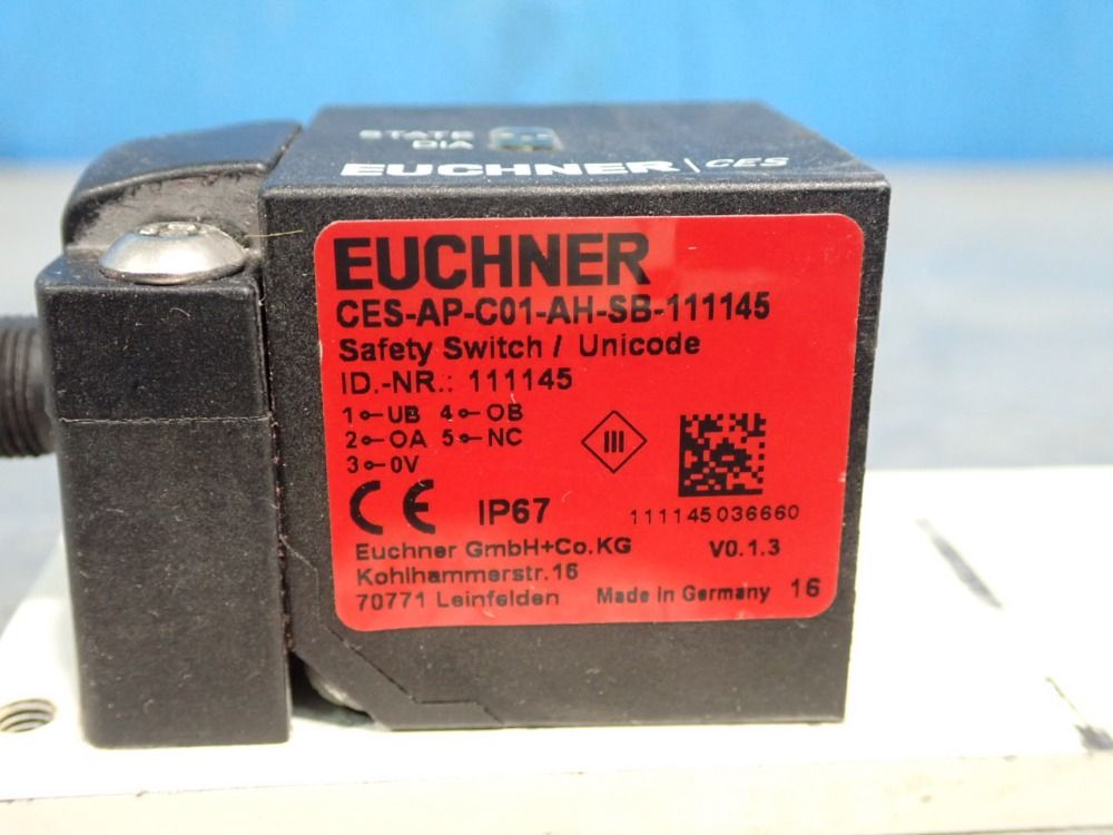 Euchner Lot Of 3 Safety Switch - Ces-ap-c01-ah-sb-111145