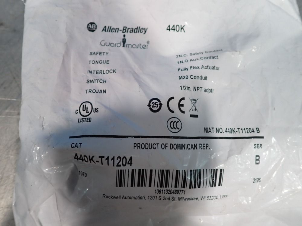Allen Bradley Safety Interlock Switch - 440k-t11204