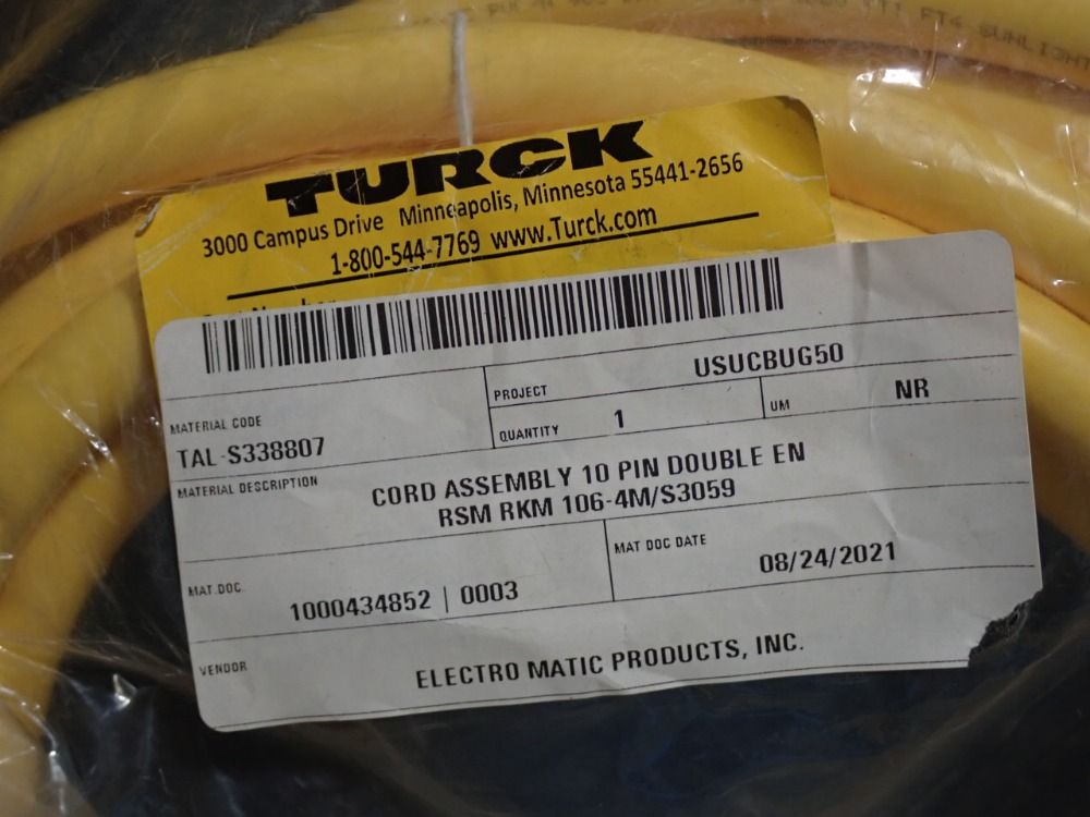 Turck, Tpc, Cooper Extension Cord, Connector Assembly