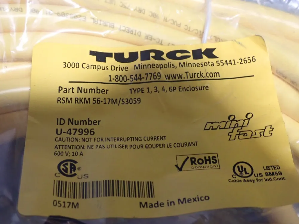 Turck Connection Cable - Rsm-rkm-56-17m/s3059